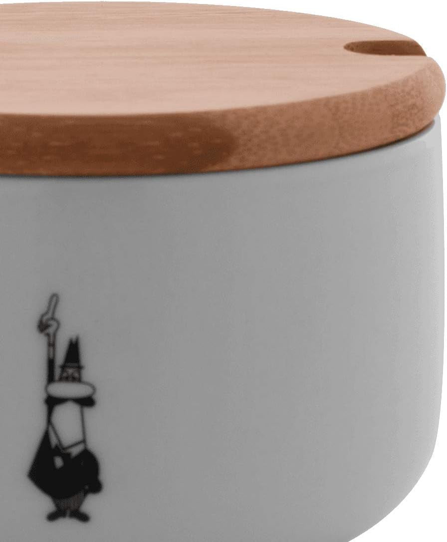 Y0TZ102 Zuccheriera (avec couverture en bambou), Porcellana, blanc