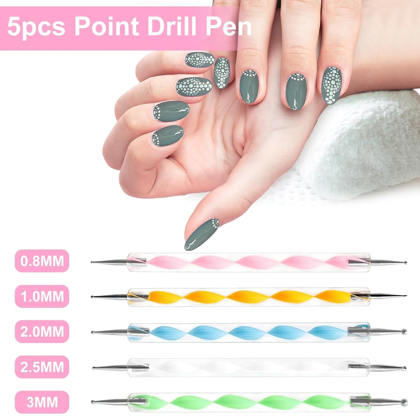 53 autocollants de perles, ensemble de pinceaux et de décorations pour nail art, 15 pinceaux, 5 stylos à points, strass, or noir pour l'art de l'art, les paillettes, les travaux d'art et les ensembles de décorations