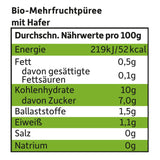 FRECHE FREUNDE Sachet de Fruits Bio Banane, Pomme, Framboise, Myrtille à l'Avoine, Purée de Fruits avec Céréales en Sachet Pressable pour Bébé à partir de 6 Mois, Vegan, Lot de 6 (6 x 100 g)