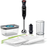 Bosch Stabmixer Ergomixx MS6CB61V1, Fonction Vakuum, Edelstahl-Mixfuß, Mix- Und Messbecher, Vakuum-Pumpe, Vakuum-Beutel, Vakuum-Frischhaltedose, 12 Stufen plus Turbo, 1000 W, Noir/Anthrazit Kitchen Naty Shop