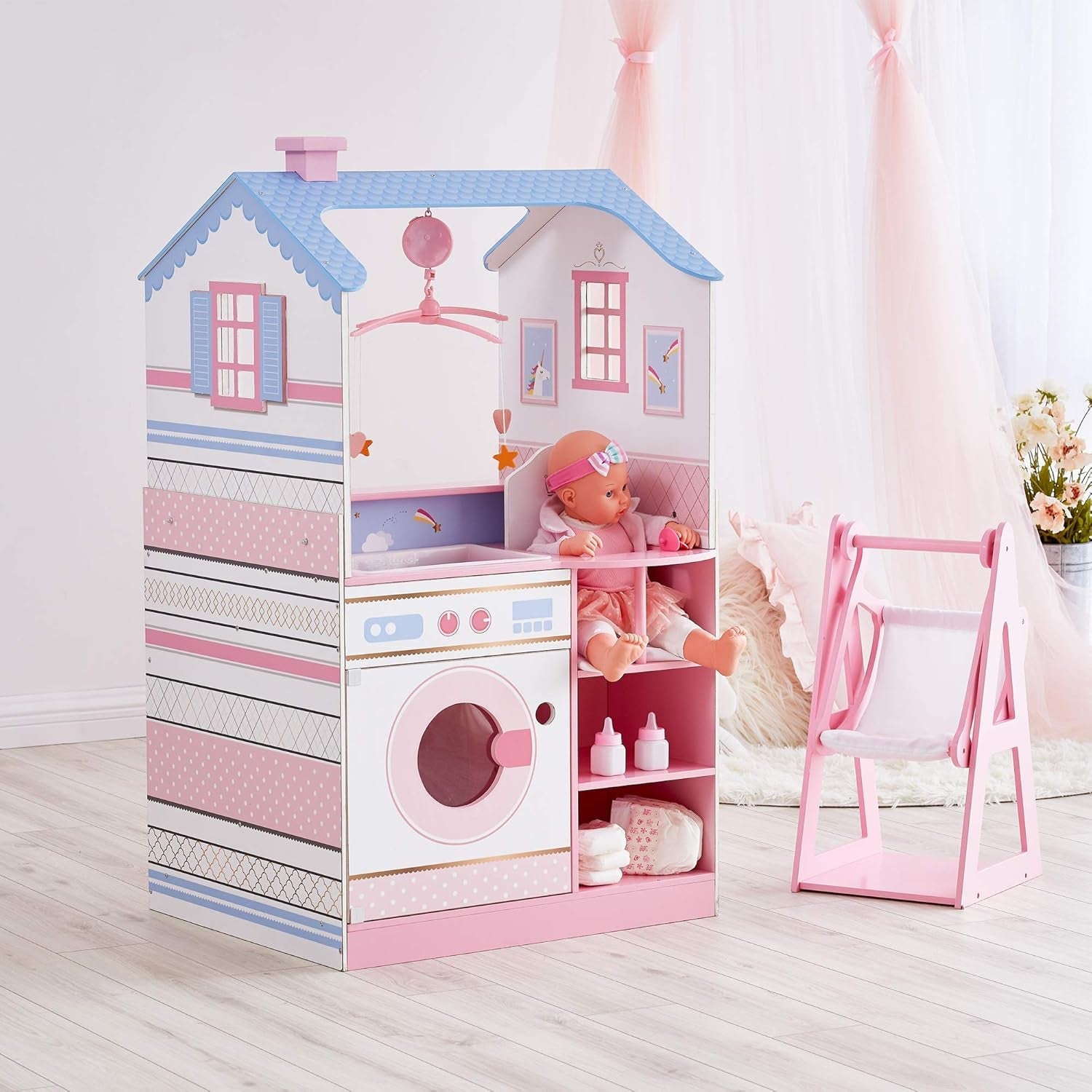 Olivia's Little World Teamson Kids Poupées en bois, 45 cm, double face, pour enfants TD-11460W