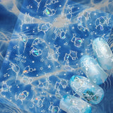 Autocollants pour ongles pailletés Vagues d'eau d'été Nail Art étoilé Fantaisie Vagues d'eau de mer Dessins d'ongles Autocollants pour ongles Vagues d'eau de mer Accessoires pour ongles Nail Art