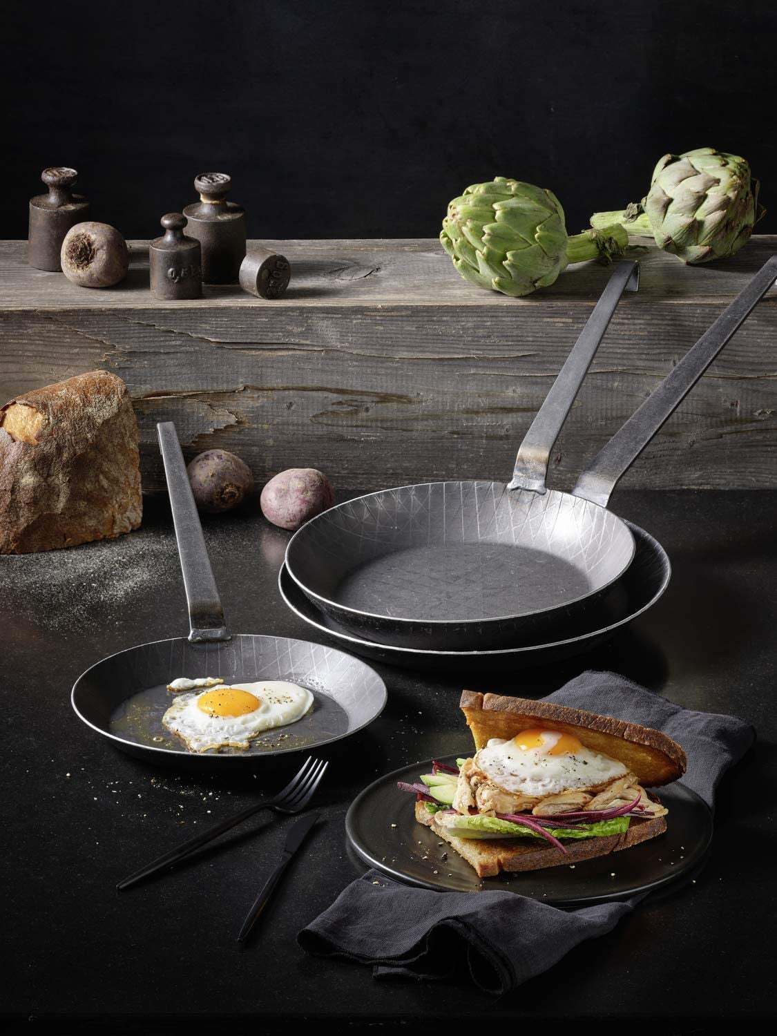Poêle à frire en fer forgé RÖSLE série 1888, de haute qualité, bord haut pour frites croustillantes et viandes rôties rapidement, adaptée aux casseroles et poêles à griller et à induction Naty Shop