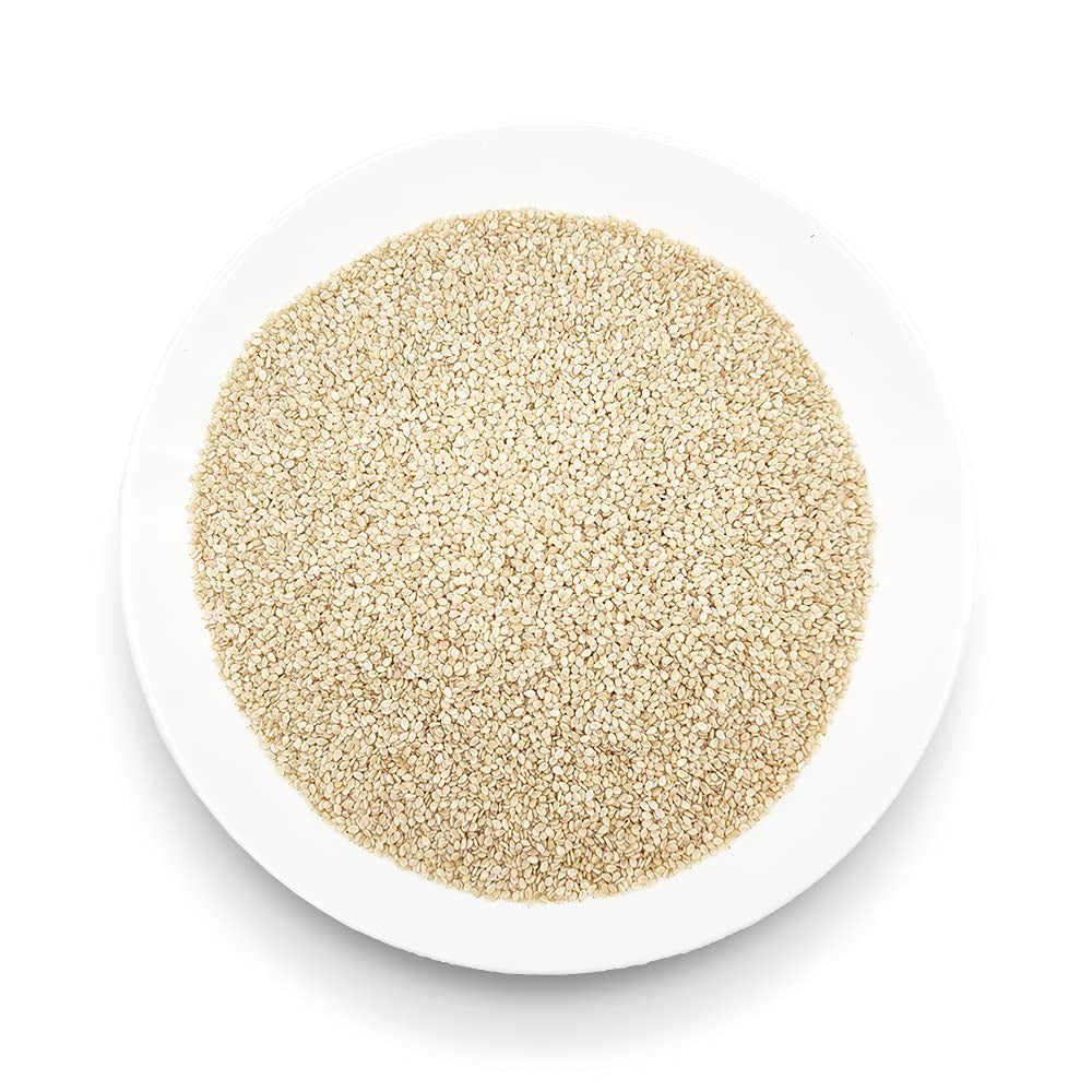 Graines de sésame biologiques 3 kg, graines oléagineuses biologiques crues, sésame blanc, décortiquées naturellement, non torréfiées, source de calcium et de fer, emballage économique