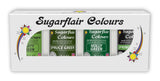 Sugarflair Pasta Colorant Alimentaire, Vert, Lot de 4, Colorant Alimentaire pour Pâtes, Fondant, Massepain, Pâte à Sucre, Crème au Beurre et Plus encore : Vert Ilex, Vert Printemps, Vert Épicéa, Vert Fête - Lot de 4