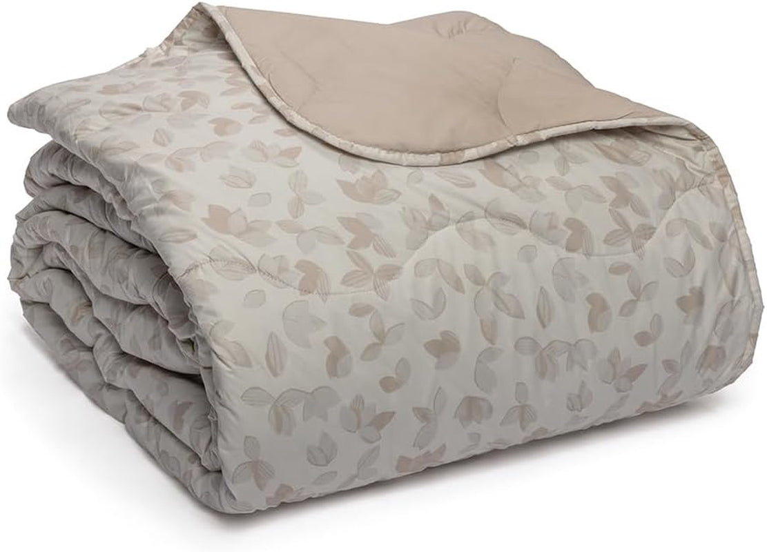Couvre-lit double Foppapedretti Notte & Natura Pearl Wave, housse 100% coton, fabriqué en Italie Couettes et couettes Naty Shop Sable avec feuilles Una Piazza E Mezza