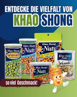 Khao Shong Pois verts frits au wasabi, pois croustillants dans une pâte épicée, une alternative faible en gras aux noix, moyennement épicé, 1 boîte de 140 g | 140 g (1 paquet)