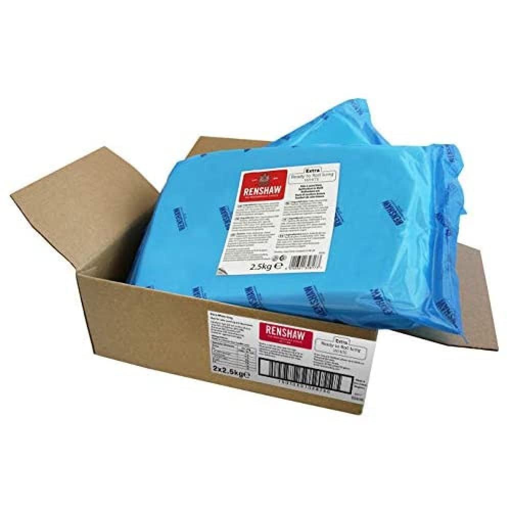 Extra Fondant Blanc 5 kg - Fondant extra élastique au goût de vanille, parfait pour recouvrir les gâteaux - Blanc - 5 kg Pâte à sucre Naty Shop Default Title