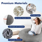 Oreiller de lecture, oreiller de dos en forme de U avec oreiller cervical, oreiller de jeu gris, oreiller pour lire, jouer, travailler, se reposer