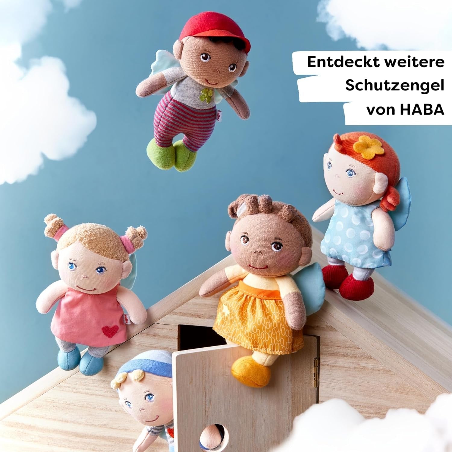 HABA Tapis Ange Gardien - Jolie poupée textile (15 cm), cadeau de bienvenue idéal pour les bébés et les jeunes enfants - Lavable à 30 °C - 2011869001