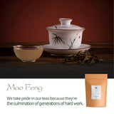 Thé vert Mao Feng Huangshan - Célèbre thé chinois de Huang Shang - Feuilles de thé vert des montagnes jaunes Maofeng Chine Thé Mao Feng Thé vert biologique Thé vert chinois Thé vert