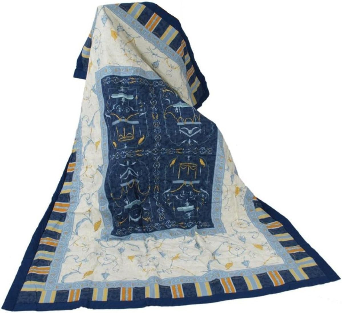 Bassetti OPLONTIS Plaid, bleu, 135X190 cm Lits et Couvertures Bassetti 135X190 Cm