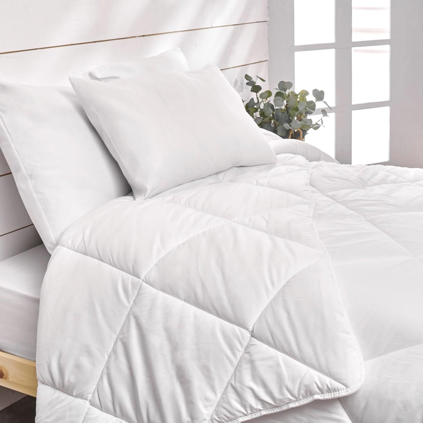 Bleu Calin Pack couette 1 personne 140X200 Cm + 1 oreiller 60X60 Cm, lavable à 95° Couettes et couettes Naty Shop