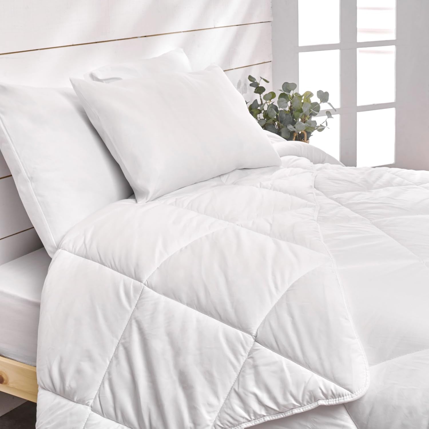 Bleu Calin Pack couette 1 personne 140X200 Cm + 1 oreiller 60X60 Cm, lavable à 95° Couettes et couettes Naty Shop
