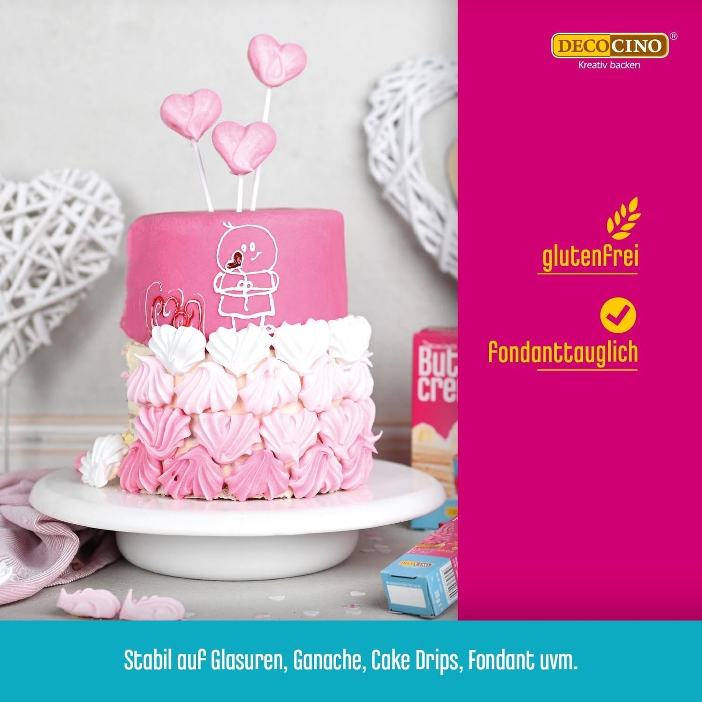 Decocino Lettrage en sucre rouge – Lettrage colorant alimentaire – Tube pratique pour étiqueter le fondant et le glaçage – Décorations de pâtisserie pour gâteaux, gâteaux et cupcakes ! (Paquet de 2)