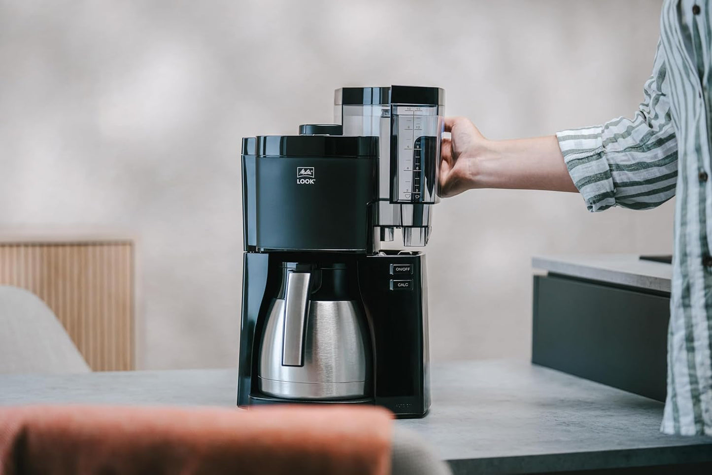 Melitta Look Therm - Machine à expresso avec filtre, carafe thermique et réservoir d'eau amovible, pour jusqu'à 10 tasses de café, noir