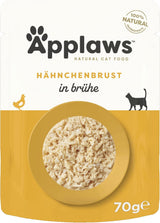 Applaws Nourriture humide pour chats 100 % naturelle, poitrine de poulet en bouillon - Paquet de 12 sachets de 70 g