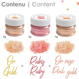 Scrapcooking - Lot de 3 Colorants Alimentaires Métallisés - Colorants Alimentaires : Or, Or Rose et Rubis - Colorant Alimentaire Comestible pour Pâtisserie, Gâteaux, Biscuits, Gâteaux, Chocolat - 4019