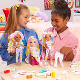 Rainbow High Color & Create DIY Modepuppe - Vert Augen, Zopfe, extra Top & Schuhe, abwaschbare Regenbogenstifte - Ausmalen, Gestalten, Spielen, Auswaschen - pour les enfants de 4 à 12 ans et les jeunes