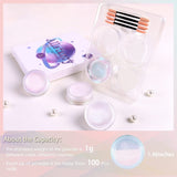Chrome Nagel Pulver 4 couleurs irisées Aurora Pulver Metallic Spiegel Effet Pigment Nacré Merjungfrau Glitter Einhorn Glitter pour Gel Polish Nail Art Décoration-Purpurgrüner Jadeit