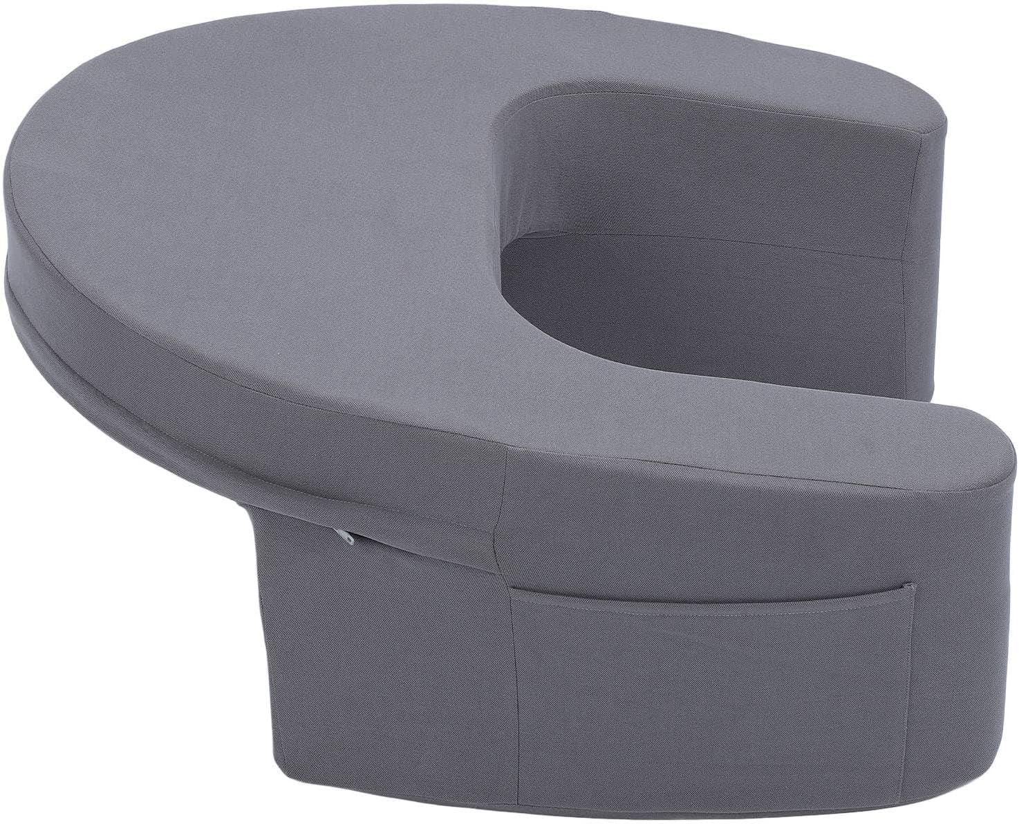 Oreiller de lecture pour lit et canapé, oreiller de jeu, oreiller pour ordinateur portable, oreiller de jeu avec accoudoirs et poche latérale, pour adultes jouant, lisant, regardant la télévision, jouant sur le canapé