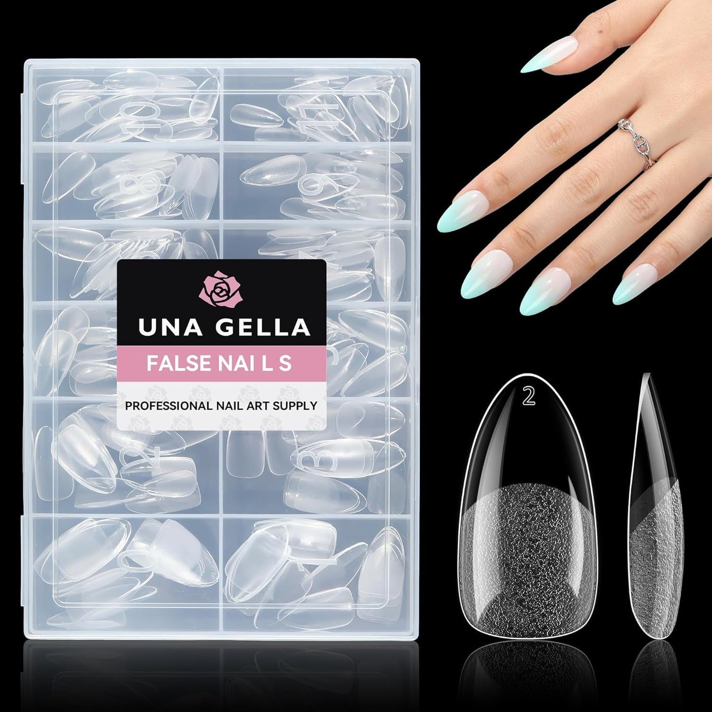 Ballerine Gel Ongles Conseils 216 pièces 12 Tailles Doux Gel Ongles Couverture Complète Ongles Extension Ensemble Semi Mat BRICOLAGE Home Art