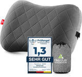 HIKENTURE Oreiller Gonflable de Camping/Voyage avec Housse d'Oreiller Amovible, Oreiller Ergonomique, Oreiller Cervical Confortable pour Voyage/Extérieur, Oreiller Cervical Gonflable de Voyage (Vert)... Oreillers Cervicaux Orthopédiques Naty Shop Gris