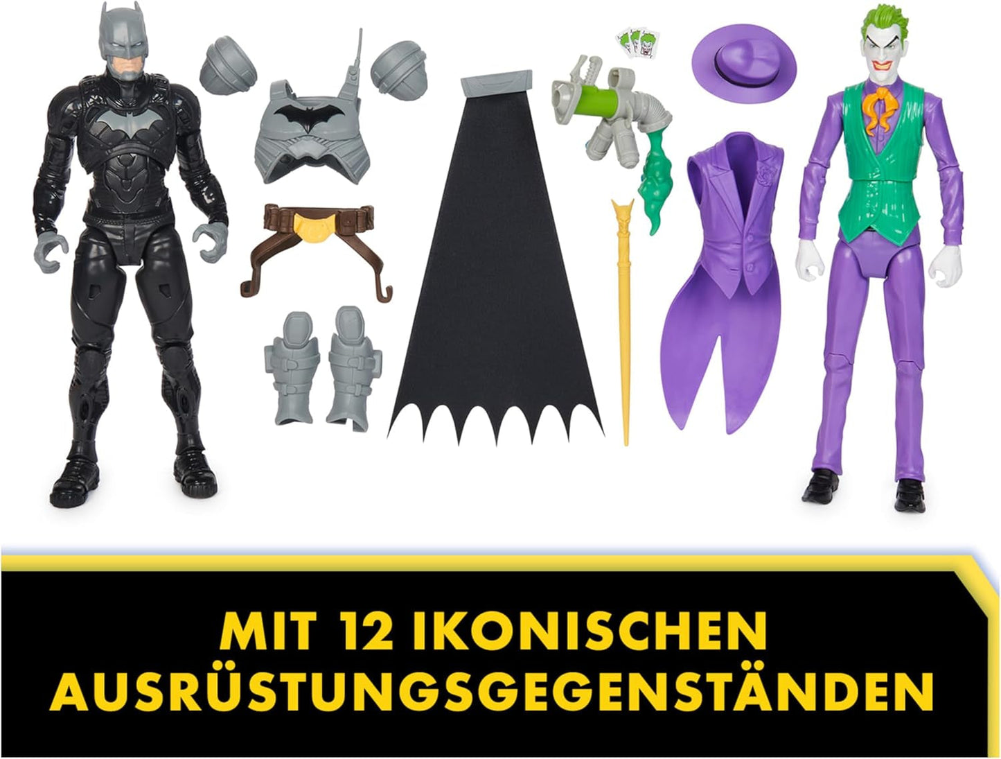 DC Batman Adventures Ensemble de figurines Batman contre le Joker, 30 cm - 2 figurines entièrement mobiles avec 12 vitesses pour un jeu de rôle passionnant, jouet pour 4 enfants et plus Naty Shop