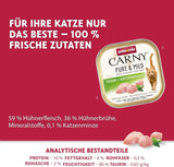 Nourriture humide pour chat Adult Pure & Mild au poulet et à l'herbe à chat (32 x 100 g), pour chats sensibles, sans céréales et sans sucre, nourriture humide au poulet facile à digérer