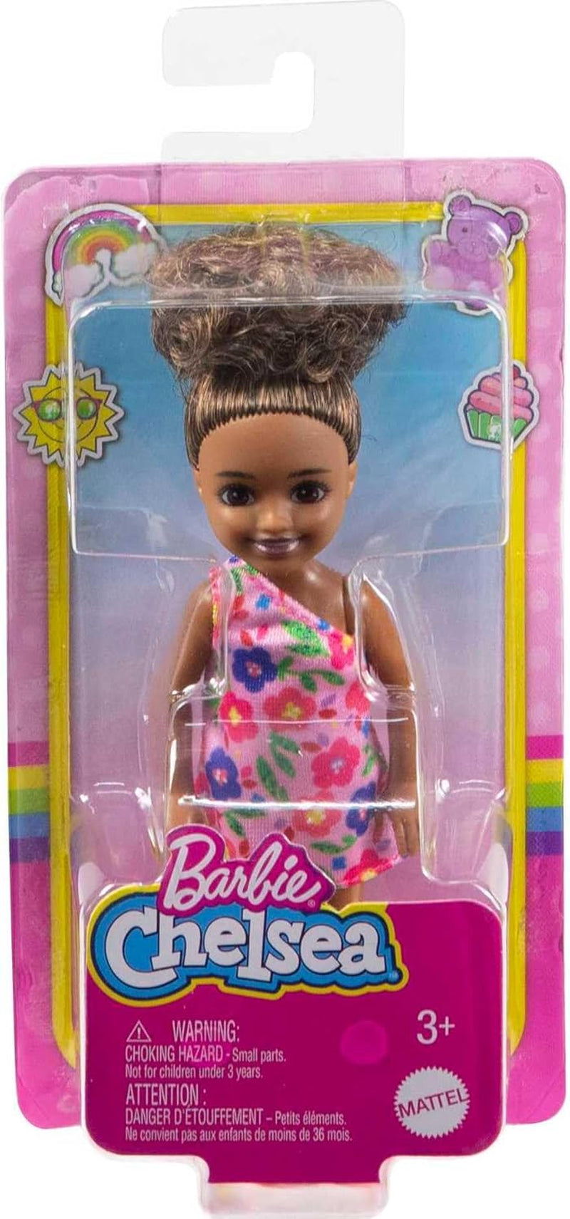 Barbie Chelsea Club – HGT07 – Poupée Articulée Fille Métisse Fleur Rose 15 cm