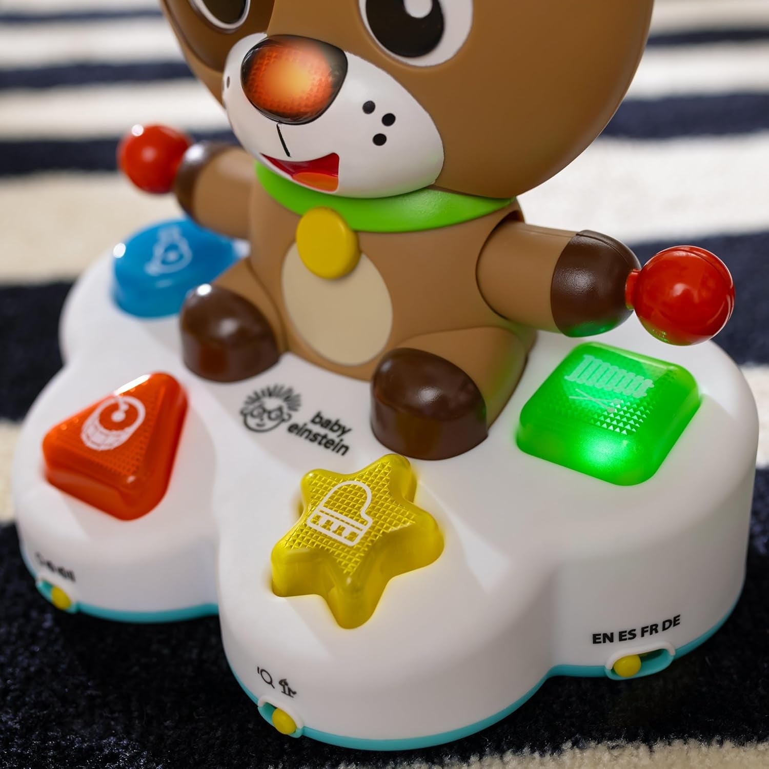 Baby Einstein, Drum & Learn Dean Jouet d'apprentissage musical - Jouet multisensoriel pour bébé, 2 modes de jeu, couleurs, formes et instruments, plus de 50 sons, à partir de 6 mois Jouets pour bébés Naty Shop