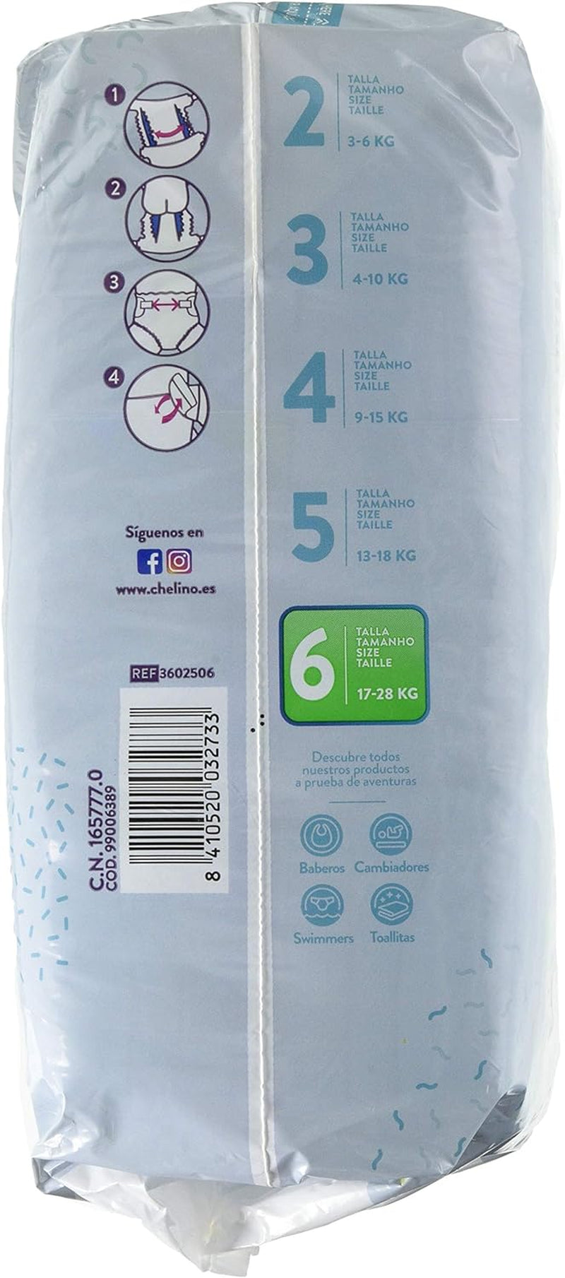 Couches Indas Fashion & Love XL, taille 6 (17-28 kg), 27 pièces