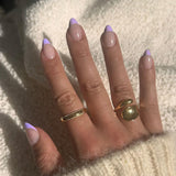 Longs conseils français colle à paillettes d'or sur les ongles longs carrés paillettes pointe française faux ongles ensemble ongles artificiels carrés pour les femmes 24 pièces