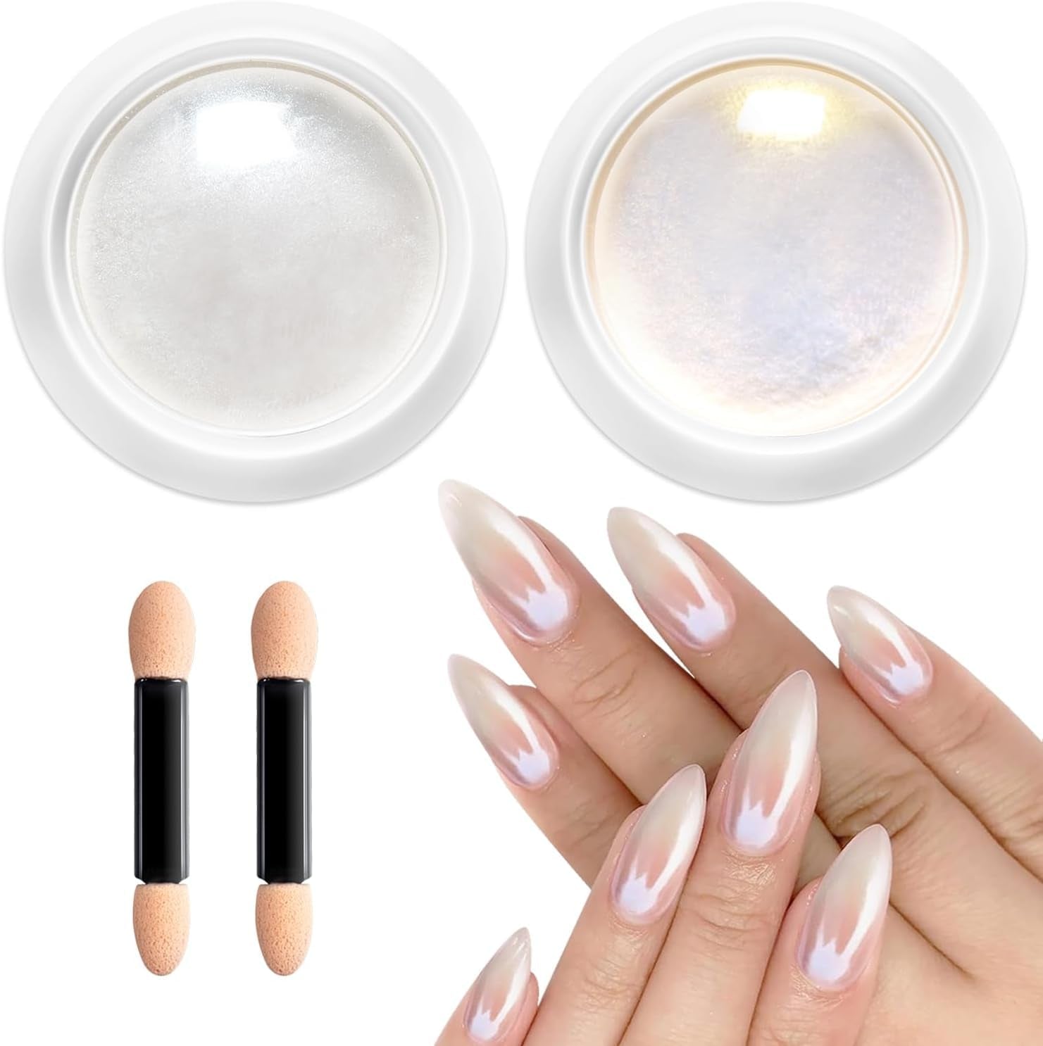BISHENGYF Rose Gold Chrome Nail PowderNouvelle mise à niveau Grosse Kapazitä Chrom PulverSuper-Spiegeleffekt Metall Mirror Chrome Powder – Neon Glassy Pearl Effect Glitter Nail Art Pulver pour DIY Salon
