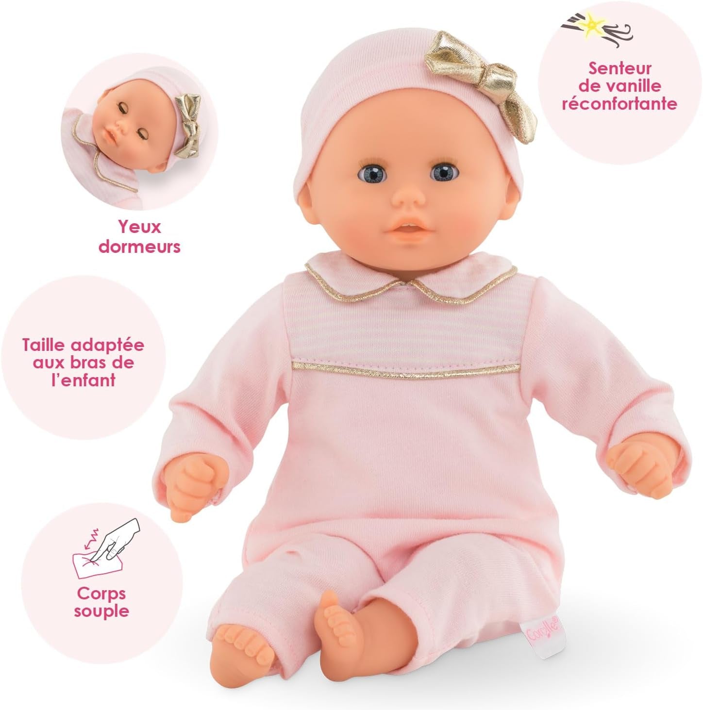 Corolle 9000100270 - Mon Premier Poupon Calin Manon poupée française au talisman et parfum vanille