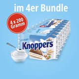 Yaourt – 4 x 200 g – Tranches de gaufrettes fourrées à la crème de yaourt et nougat, noisettes et cacao