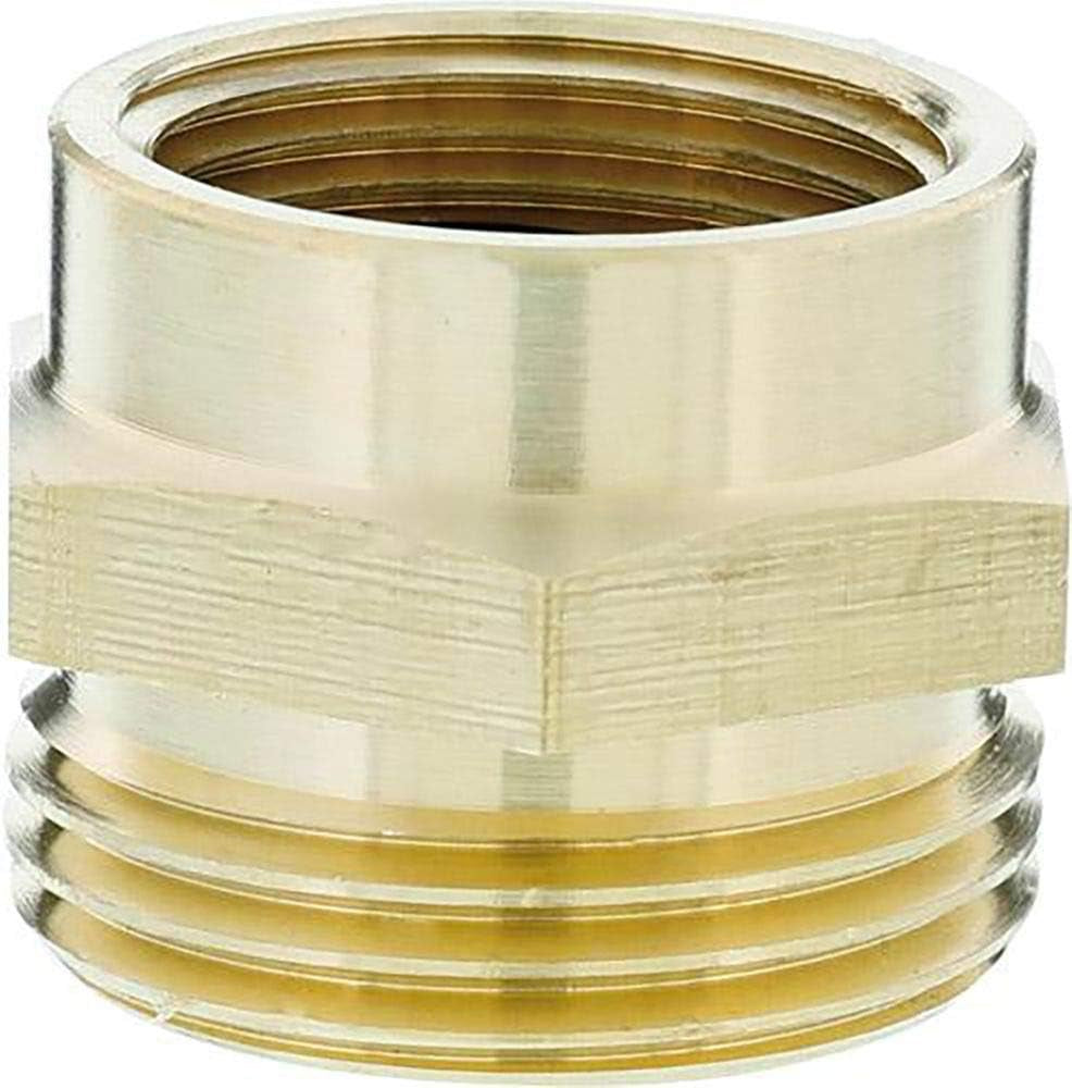 Raccord fileté en laiton Gardena : Connecteur en laiton pour raccordement des deux côtés, par ex. aux pompes, filetage de tuyau 26,5 mm (G 3/4 pouce) (7260-20)