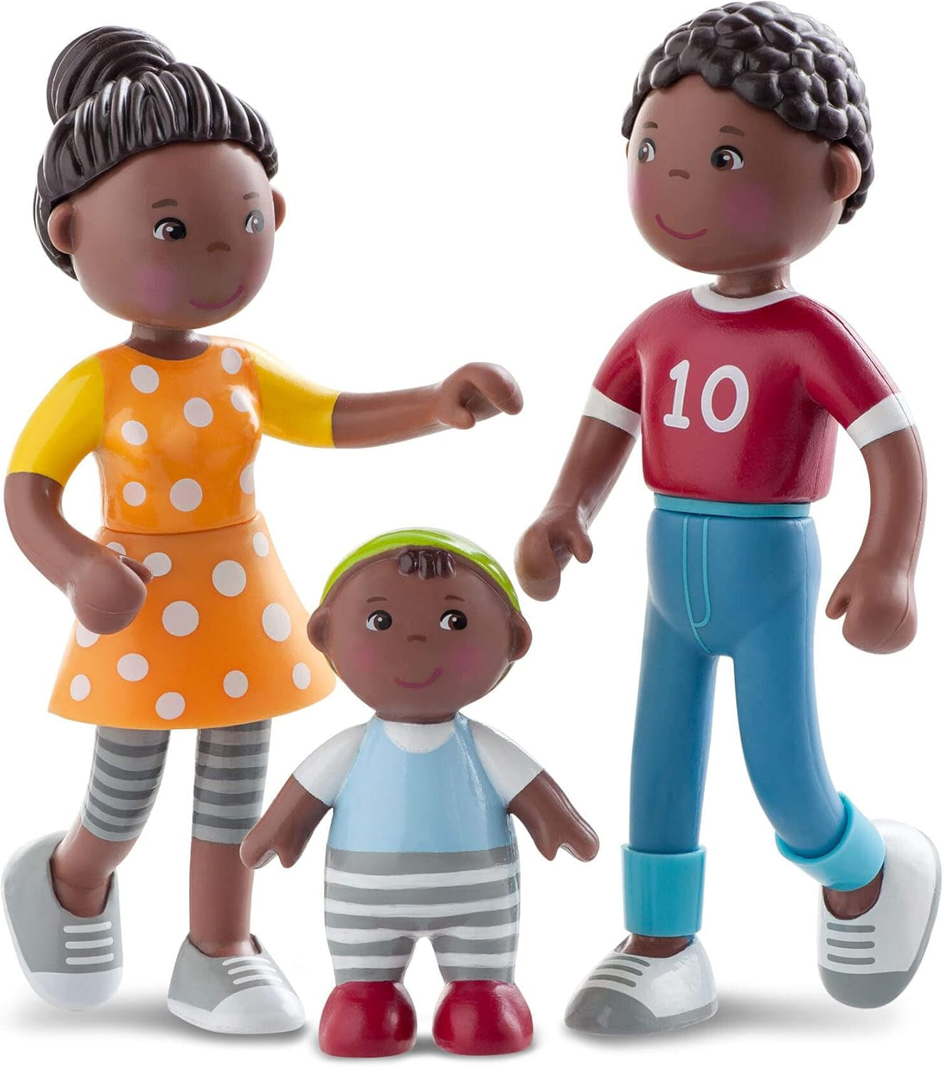 HABA 306696 - Ensemble de jeu Little Friends Family Time, accessoires de poupée flexibles, à partir de 3 ans