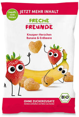 Chips de fruits biologiques 100 % fraises Chips de fraises lyophilisées paquet de 12 (12 x 12 g) et cœurs croustillants banane et fraise collation biologique pour enfants et bébés (9 x 30 g) 270 g