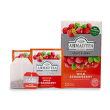 Ahmad Tea - Fraise des bois - Tisane décaféinée aux fruits et aux herbes - Fraise - Sachets de thé emballés individuellement avec 2 g de thé par portion - 20 sachets de thé en bandes