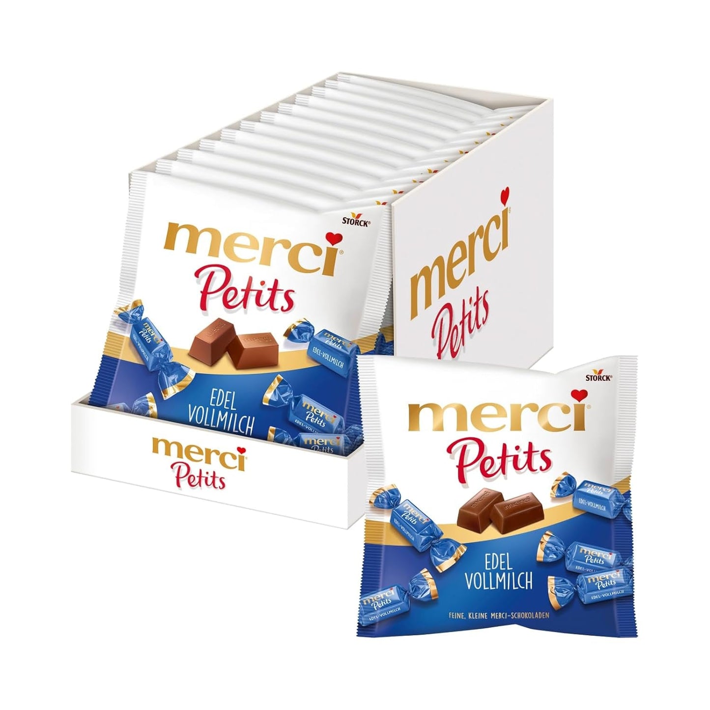 Merci Petits Crème au Café - 12 x 125 g - Petits Pralinés au Chocolat Blanc sur Chocolat Fin avec Crème au Café - Pralinés au Chocolat Emballés Individuellement
