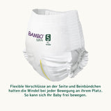 Couches Bambo Nature, taille 5 (11-17kg) - Boîte mensuelle de 95 | Couches avec protection améliorée contre les fuites | Confort et liberté ultimes pour les enfants actifs | Couches testées dermatologiquement