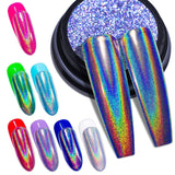 BISHENGYF Silver Chrome Nail Powder - Metal Holo Chromfarbener Nagelpuder, 1G Cromepulver Nägel Glitzer Glänzende Silver Nagelpulver Spiegeleffekt Pigment Nagelkunst, DIY-Design-Dekor Frauen Geschenk