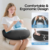Oreiller de jeu et de lecture, oreiller de lecture pour lit/canapé/sol, oreiller d'alimentation/crochet avec grand oreiller de jeu ergonomique, oreiller de joueur pour iPad/ordinateur portable – Noir