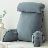 Oreiller de lecture avec accoudoirs, coussin de dossier de canapé, coussin de livre pour lit, avec tour de cou amovible, coussin de soutien de chaise pour se détendre, jouer, lire, regarder la télévision, couleur champagne