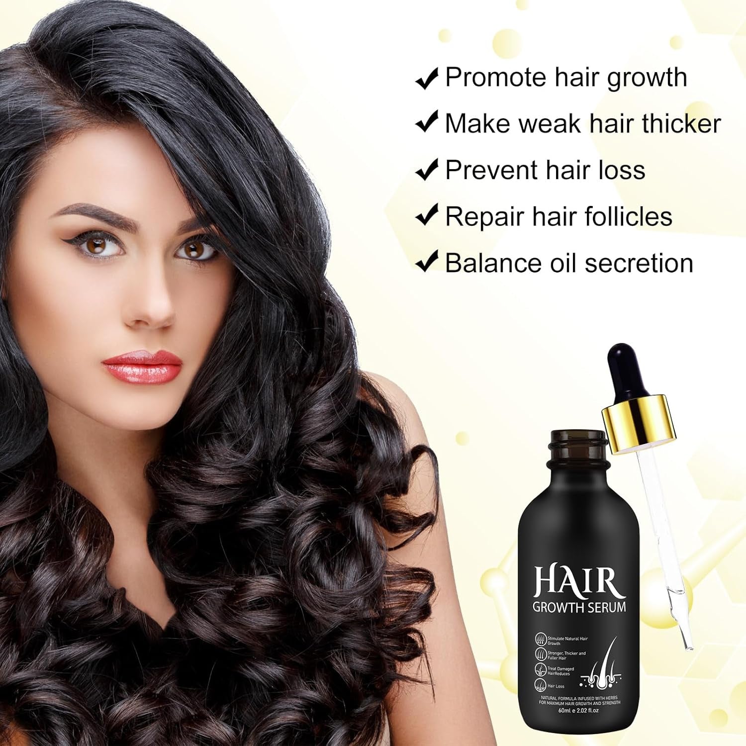 Huile de Croissance Capillaire Bio 5% - Solution Usage Externe - Croissance et Épaississement des Cheveux - Pour Chute de Cheveux Masculine et Cheveux Clairsemés - Réactive les Follicules Rétrécissants - Distributeur à Pompe Précis, 60ml Soin Capillaire Naty Shop