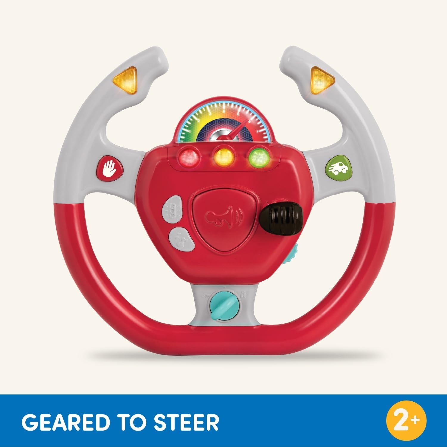 Battat en plastique, jouet interactif au volant BT2525Z également pour les voyages et les promenades en voiture avec lumières et sons pour les enfants de 2 ans et plus, rouge, compatible avec les voitures Bebe Toys Naty Shop