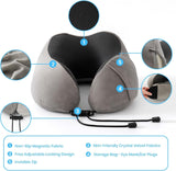 Good Nite Oreiller cervical Oreiller de voyage Oreiller de voyage pour adulte Oreiller de voiture Oreiller de maison Oreiller de tête Ergonomique Mousse à mémoire de forme Lavable avec dos étroit Oreillers de voyage gris réglables Naty Shop