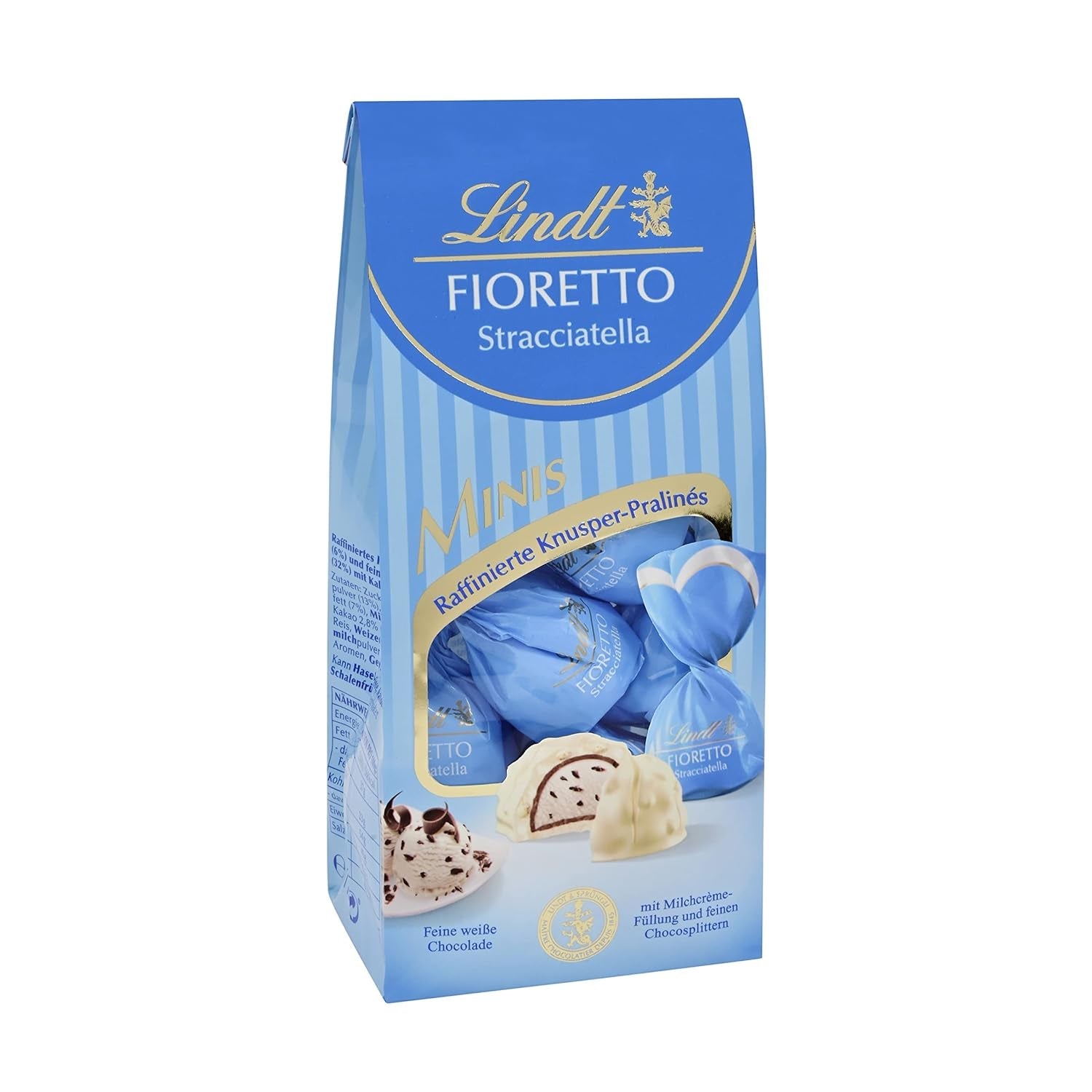 Chocolat Lindt | FIORETTO Coffret cadeau Zabaione | 138g | 6 pralines au chocolat au lait fourrées à la truffe Zabaione et topping croustillant, contenant de l'alcool | Cadeau chocolat
