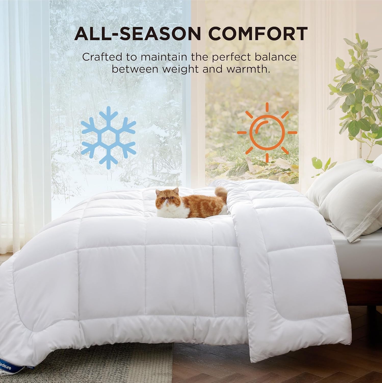 BEDSURE Couette matelassée Full/Queen (88"X88") Couettes et courtepointes blanches Naty Shop
